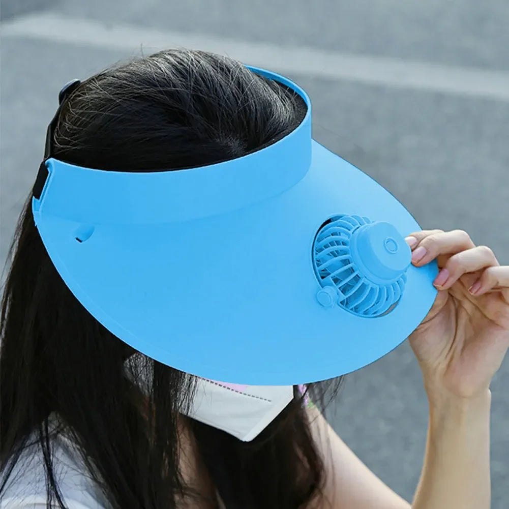 Sun Visor Hat, Fan Solar or USB Charging
