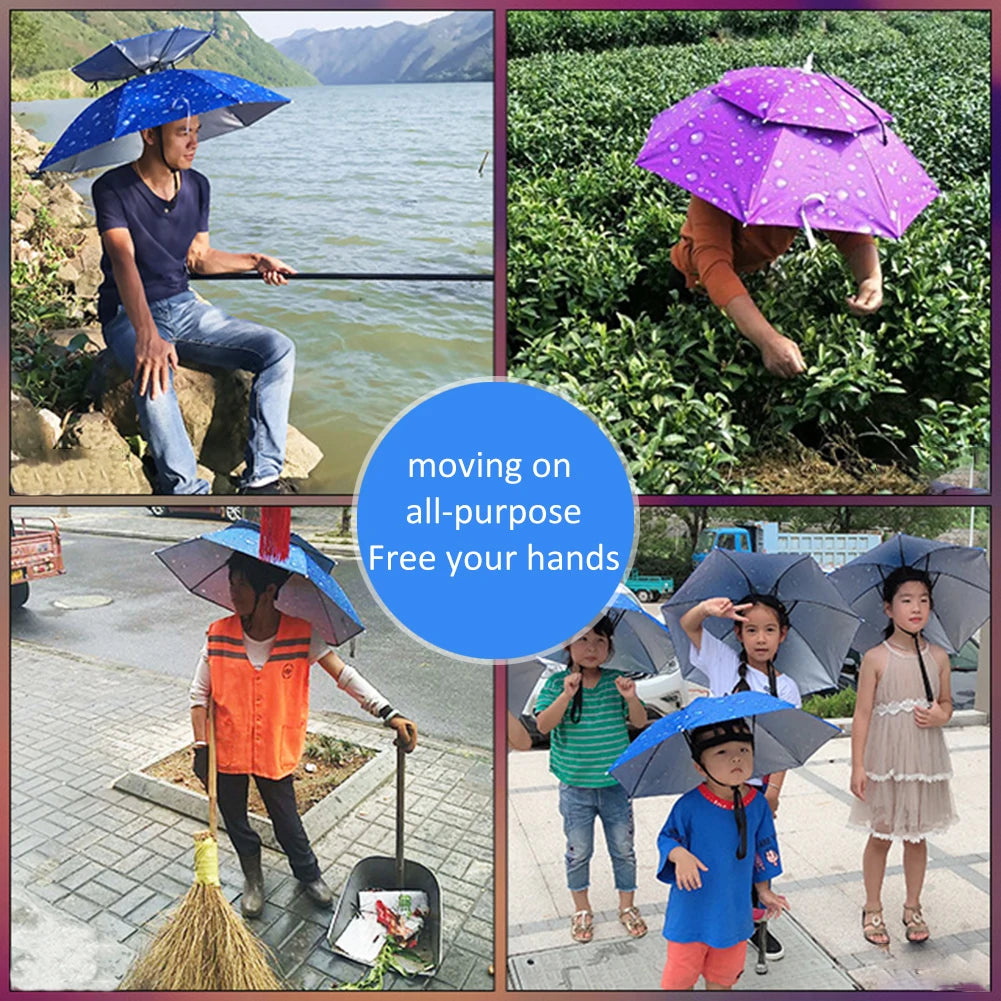 Outdoor Umbrella Hat Foldable Sunshade Cap Waterproof