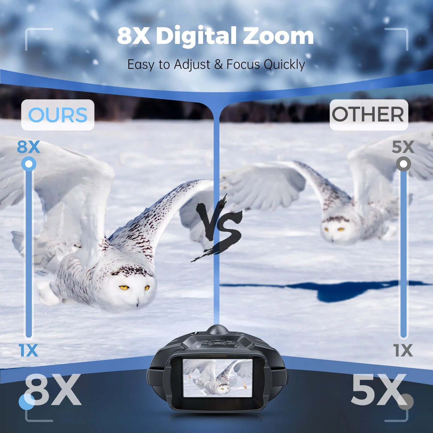Rechargeable Binoculars Full Dark 600m Digital Zoom