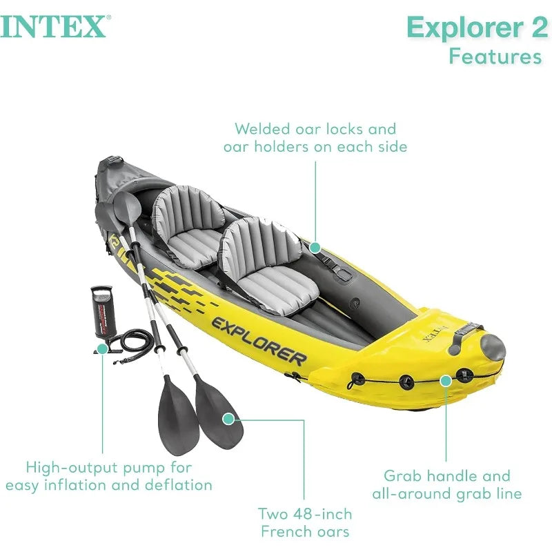 2 Sets; 2 person Inflatable K2 Kayaks
