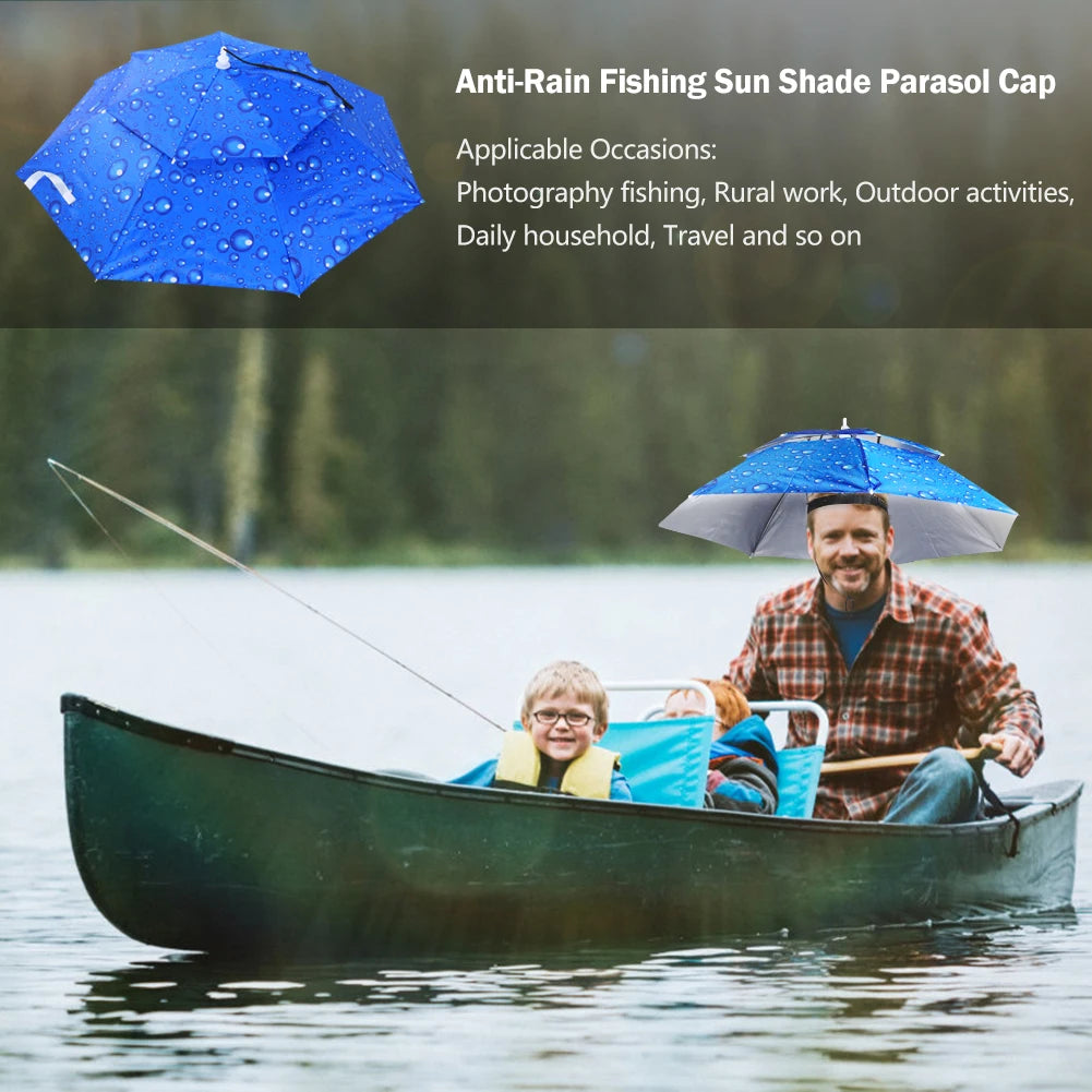 Outdoor Umbrella Hat Foldable Sunshade Cap Waterproof