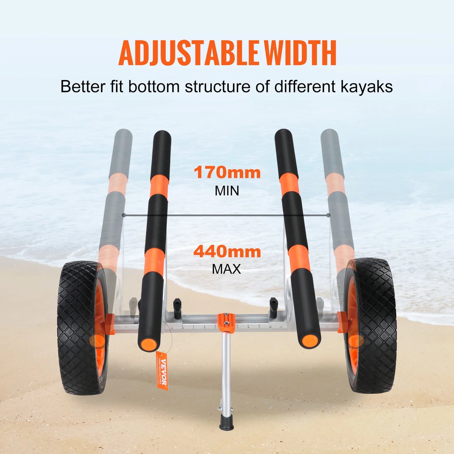 Kayak Cart 450lbs Detachable Canoe Trolley Cart