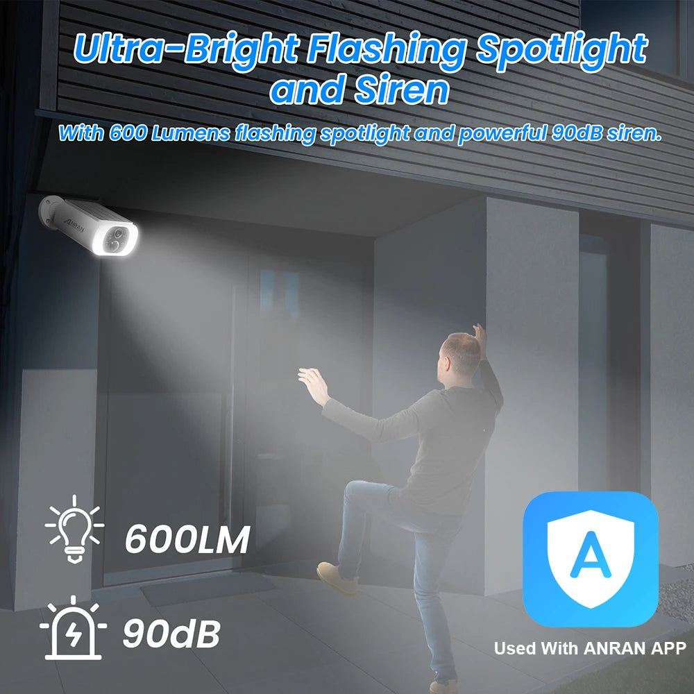 Battery Solar Security Camera, Floodlight, Night Vision
