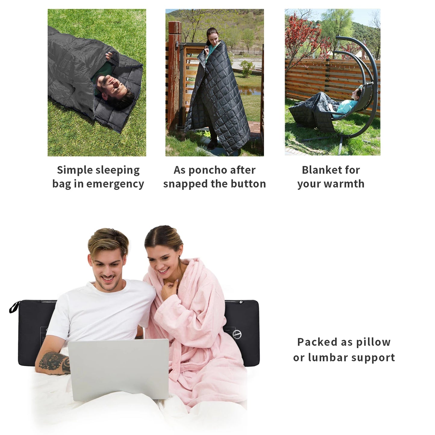 Multifunctional Blankets, Warm Camping Quilt, Enlarged Design