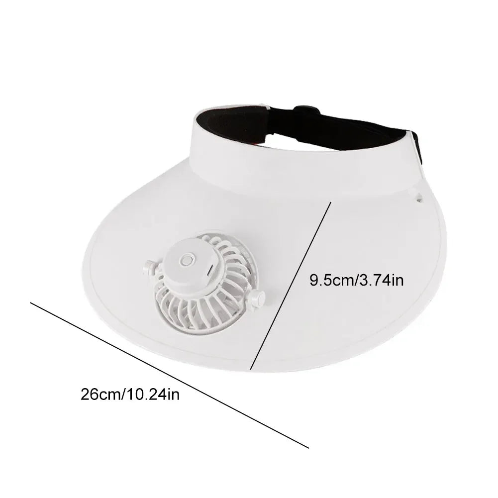 Sun Visor Hat, Fan Solar or USB Charging