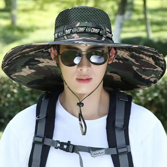 Large Summer Hat Unisex Breathable Fishing Mesh
