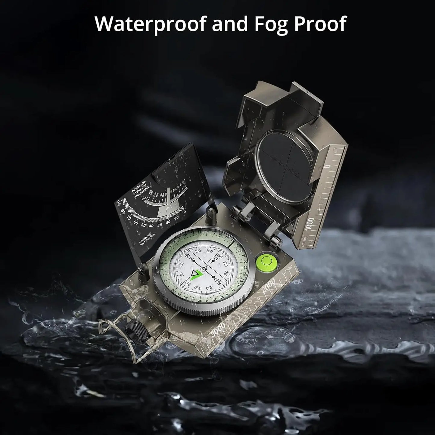 Compass Hiking Survival, IP65 Waterproof, Sighting Clinometer, for Camping Hunting Navigation (128 chars)