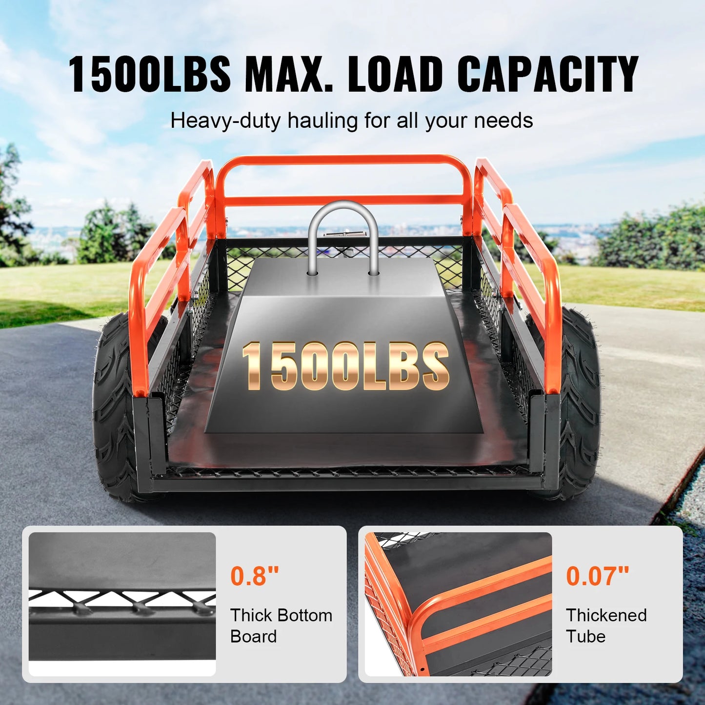 SucceBuy Heavy Duty Steel ATV Dump Trailer