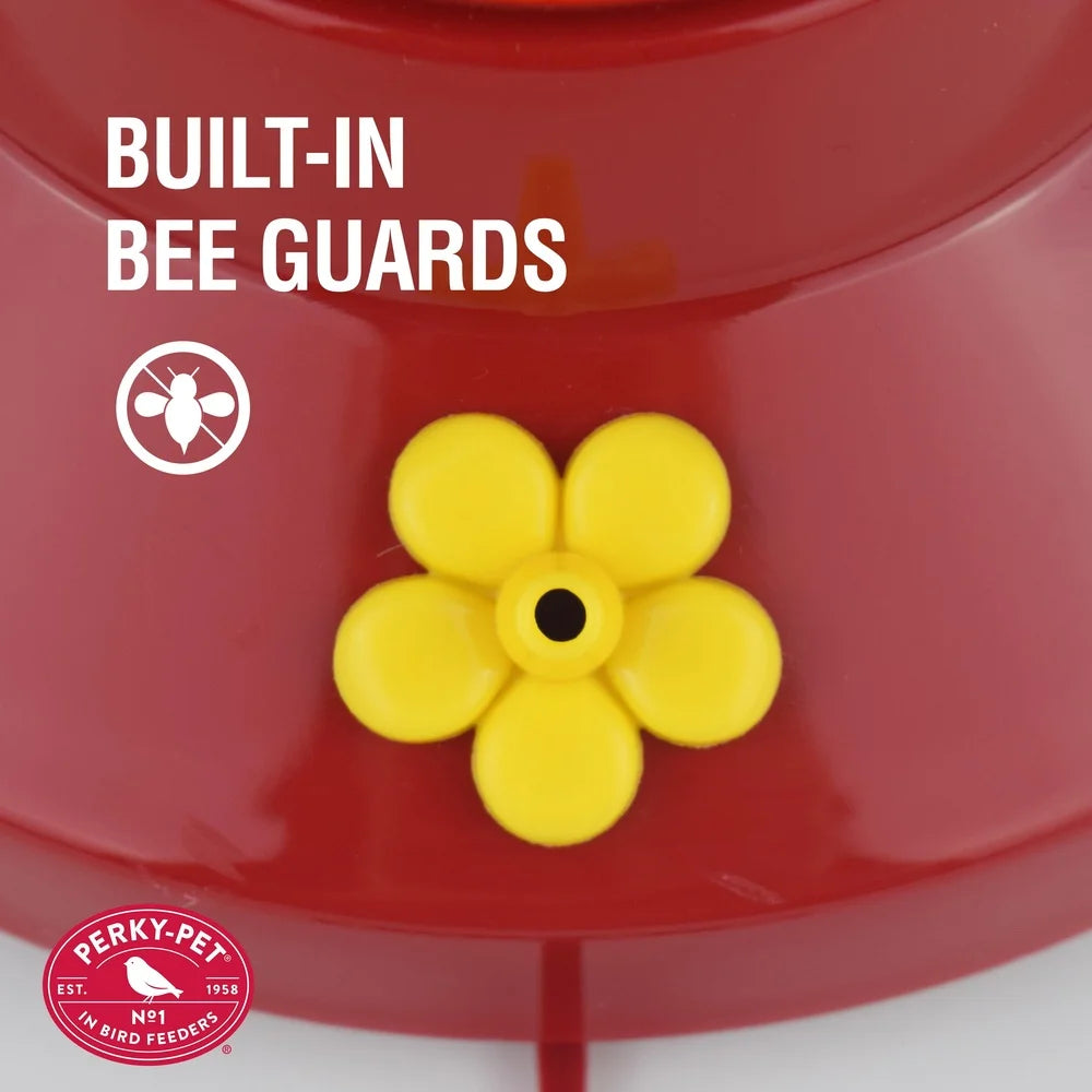 Glass Hummingbird Feeder, Ant Moat Bee Guards