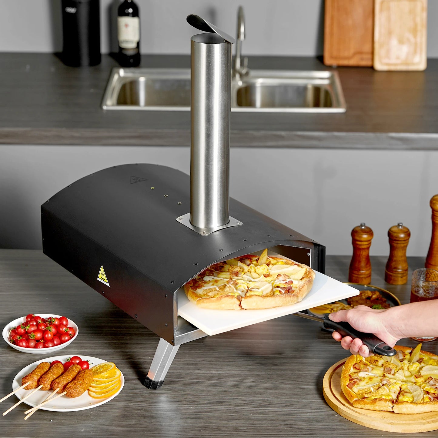 Portable Charcoal Stainless Steel Grill Pizza Oven