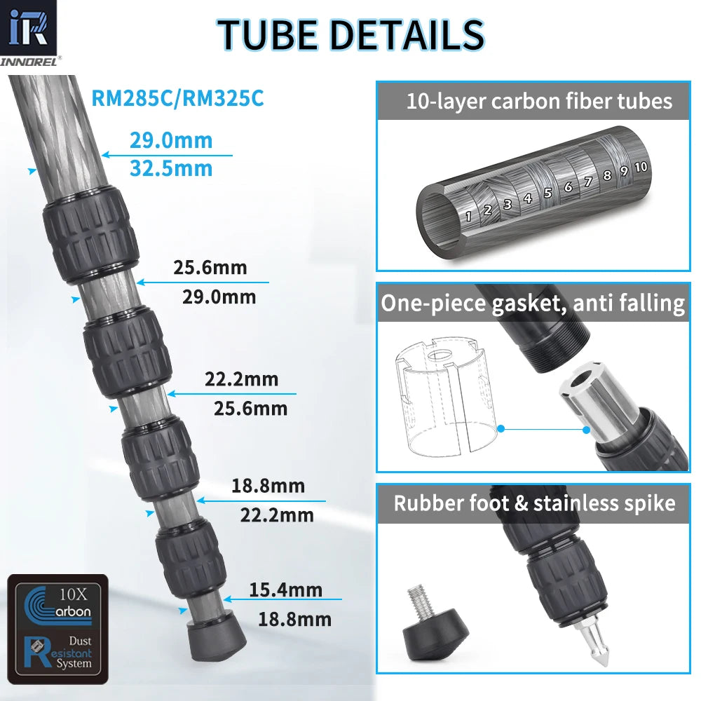 Professional Travel Carbon Fiber Monopod Device Mount