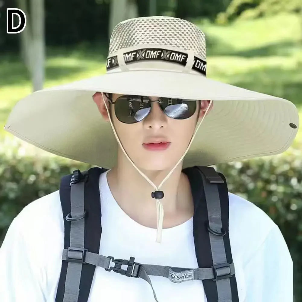 Large Summer Hat Unisex Breathable Fishing Mesh