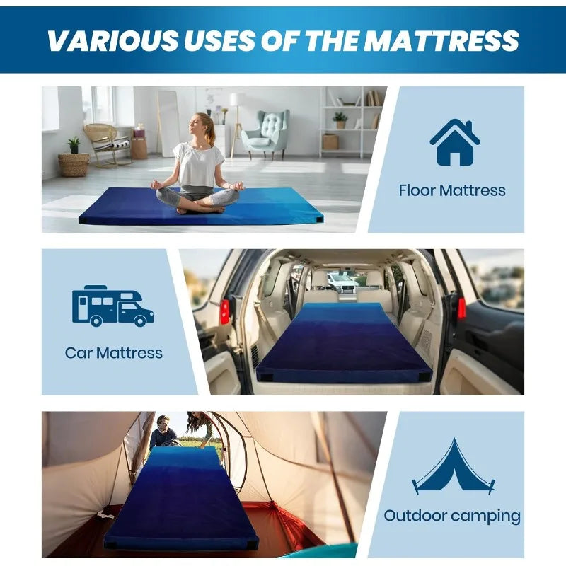 Memory Foam Camping Sleeping Pad w/ Pillow Travel Bag