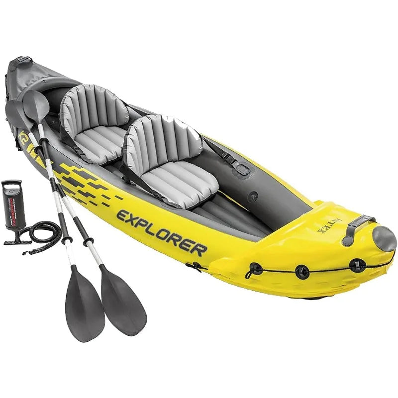 One K2 Inflatable Kayak Set: Oars, Pump