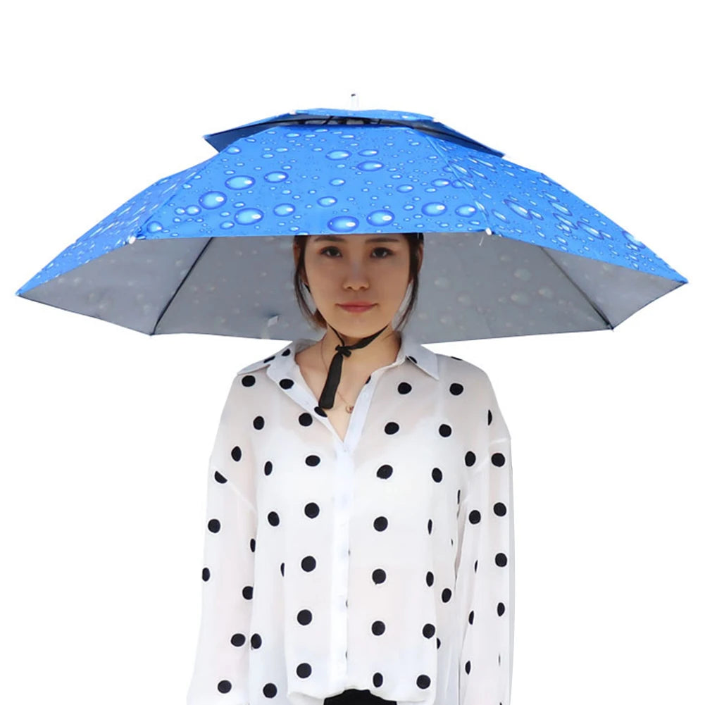 Outdoor Umbrella Hat Foldable Sunshade Cap Waterproof