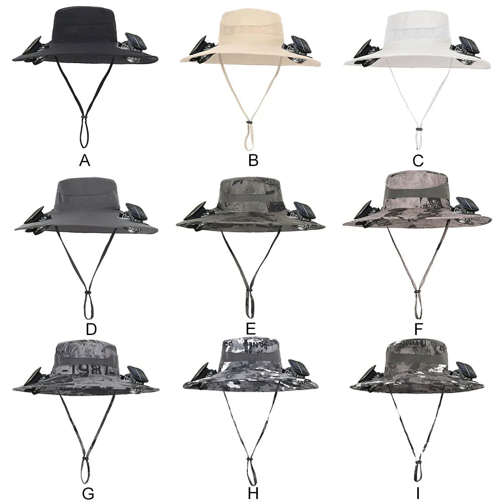 Hat with 2 Solar Fans Outdoor Hat