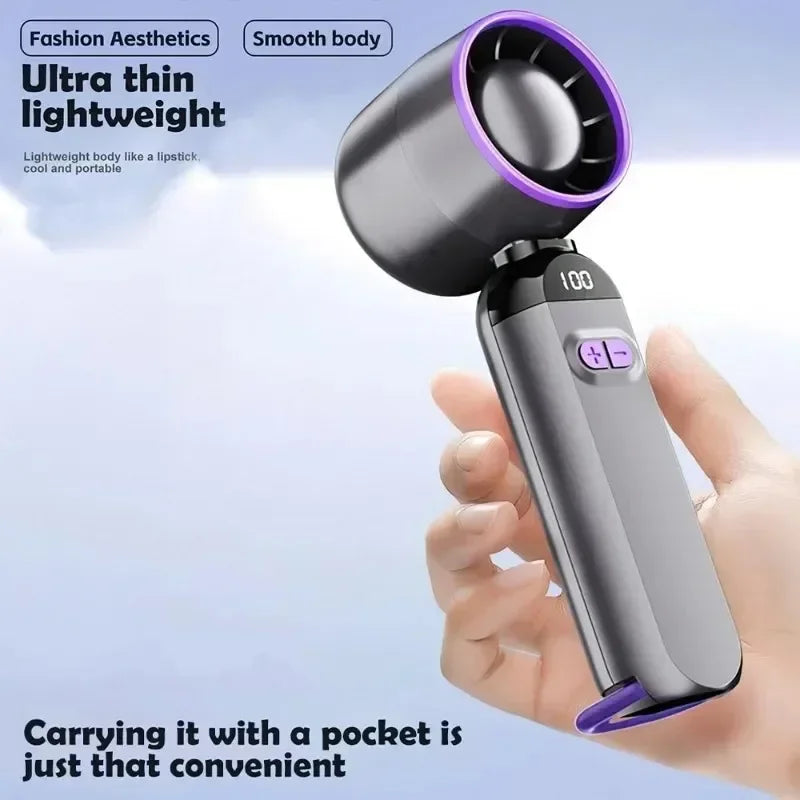 Foldable USB Charging Fan, Digital Speed Display