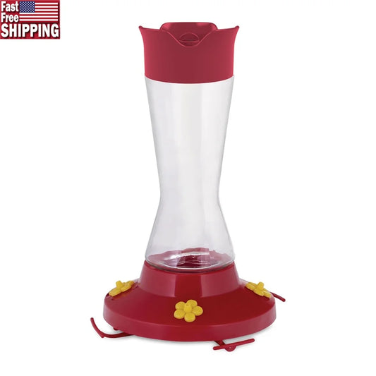 Glass Hummingbird Feeder, Ant Moat Bee Guards