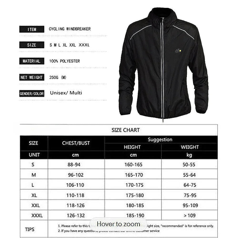 Men's Rain Jacket Waterproof Windbreaker Running Cycling
