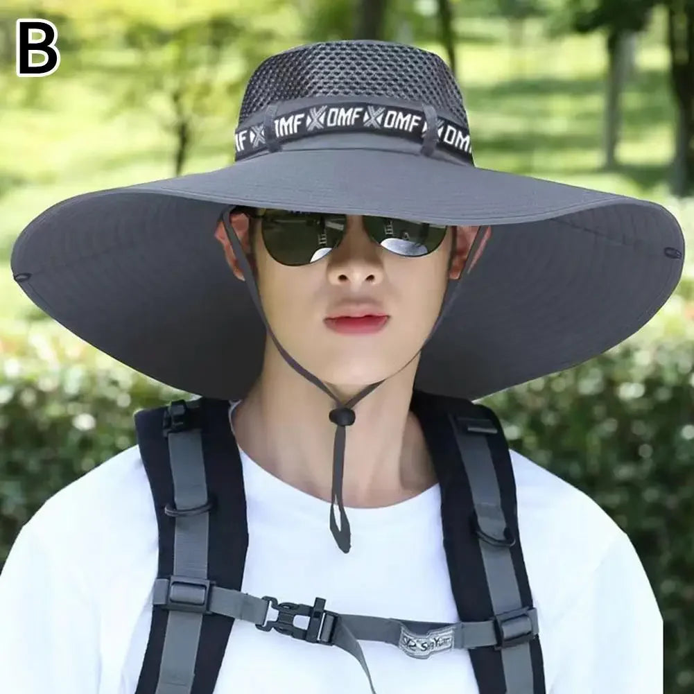 Large Summer Hat Unisex Breathable Fishing Mesh