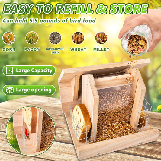 Hanging Bird Feeders, Wooden, Cardinal Bird feeder