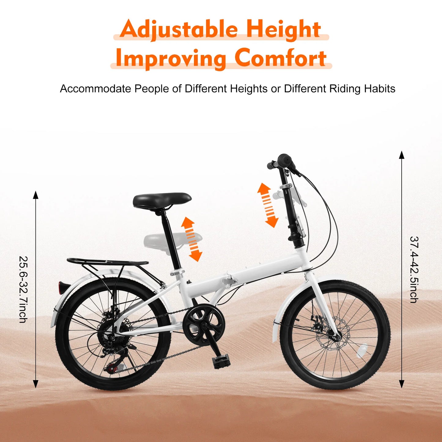 20in Foldable Adults Teens Bike 7-Speed Gear