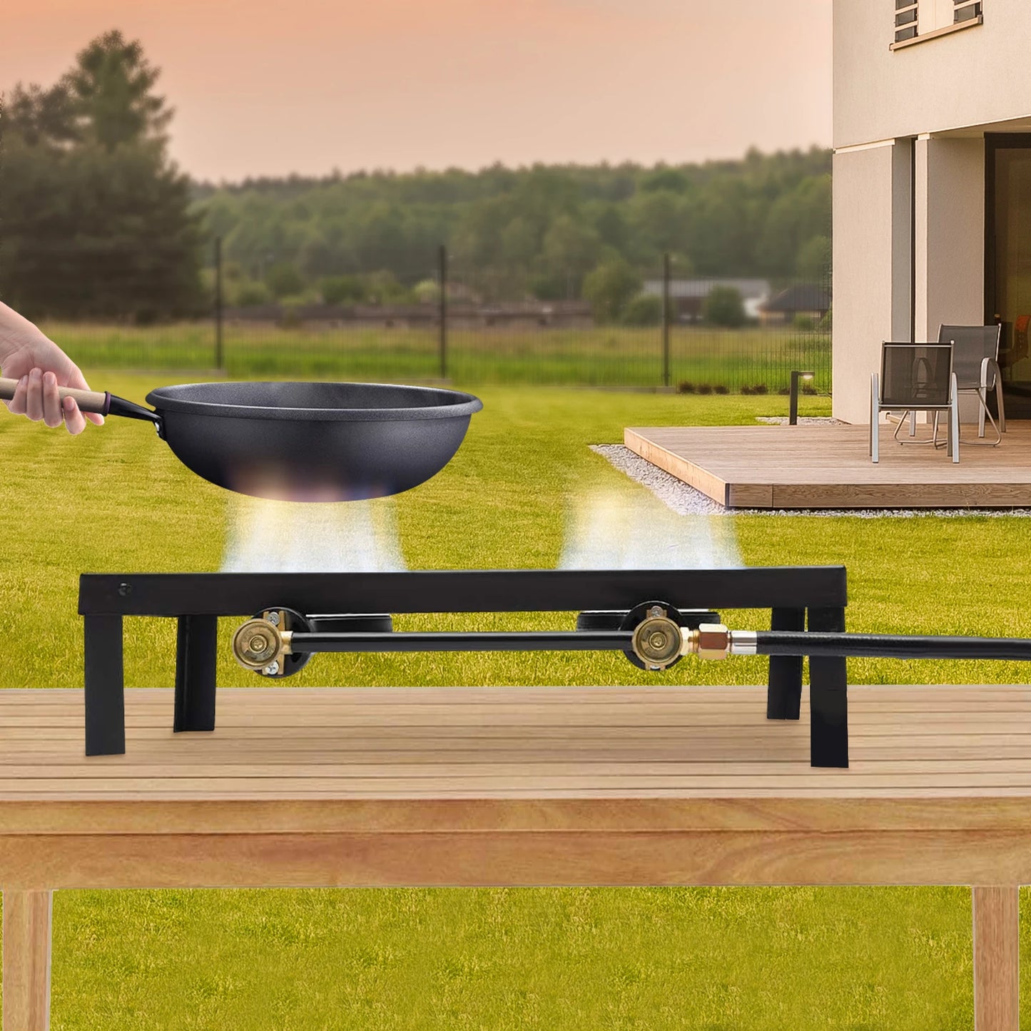Cast Iron Double Burner Portable Propane Stove