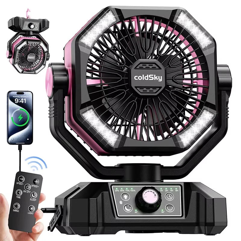 8 Speed Fan, 4 LED Lantern, 20000mAh