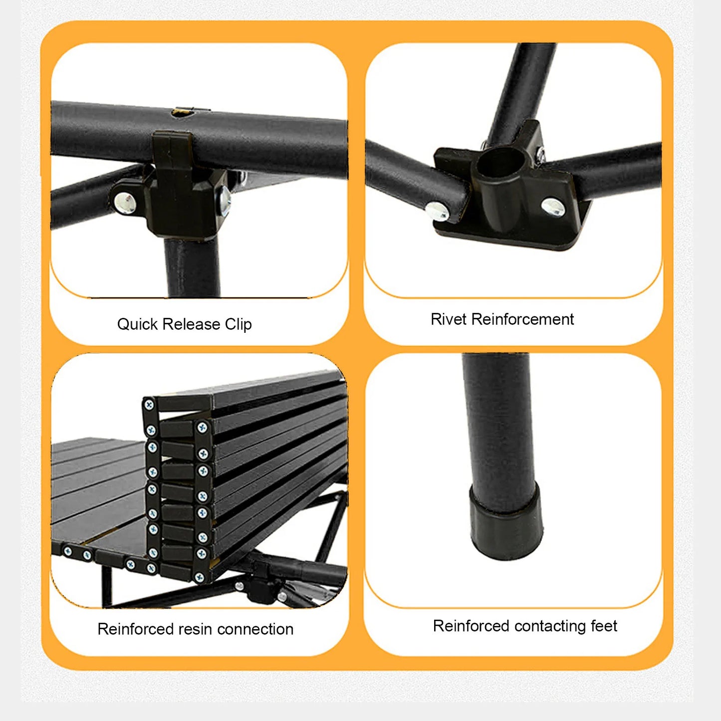 Folding Table, Sturdy Carbon Steel, Multi Functional