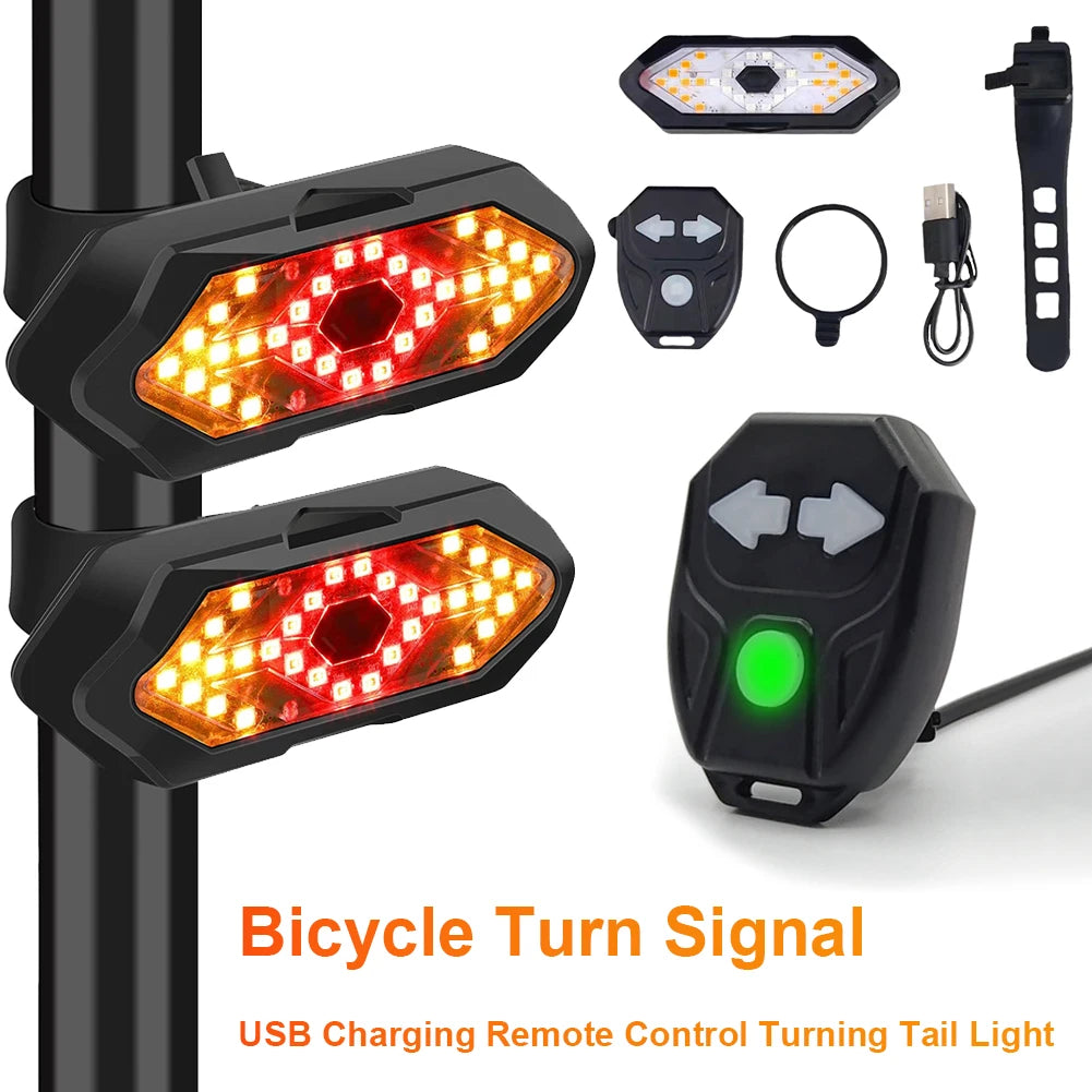 Bike Rear Turn Signal Waterproof Remote Control