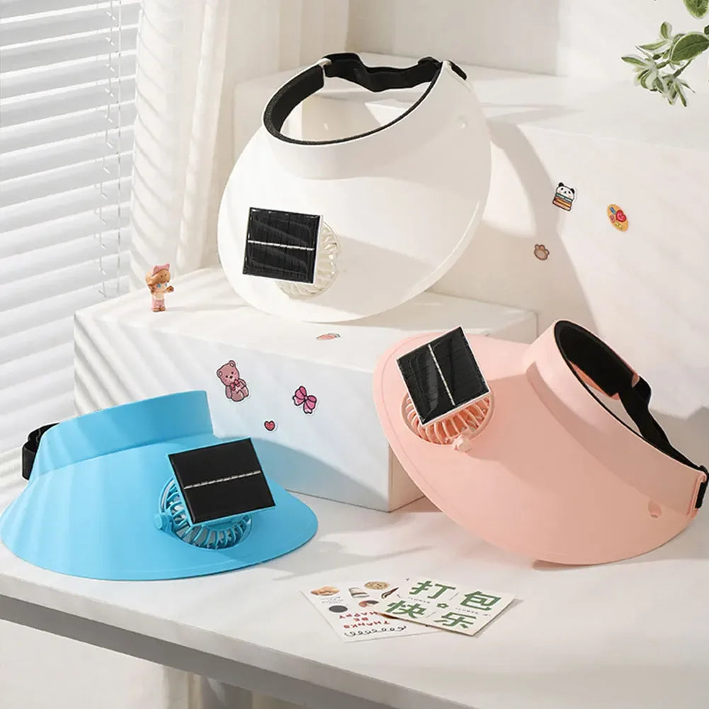 Sun Visor Hat, Fan Solar or USB Charging