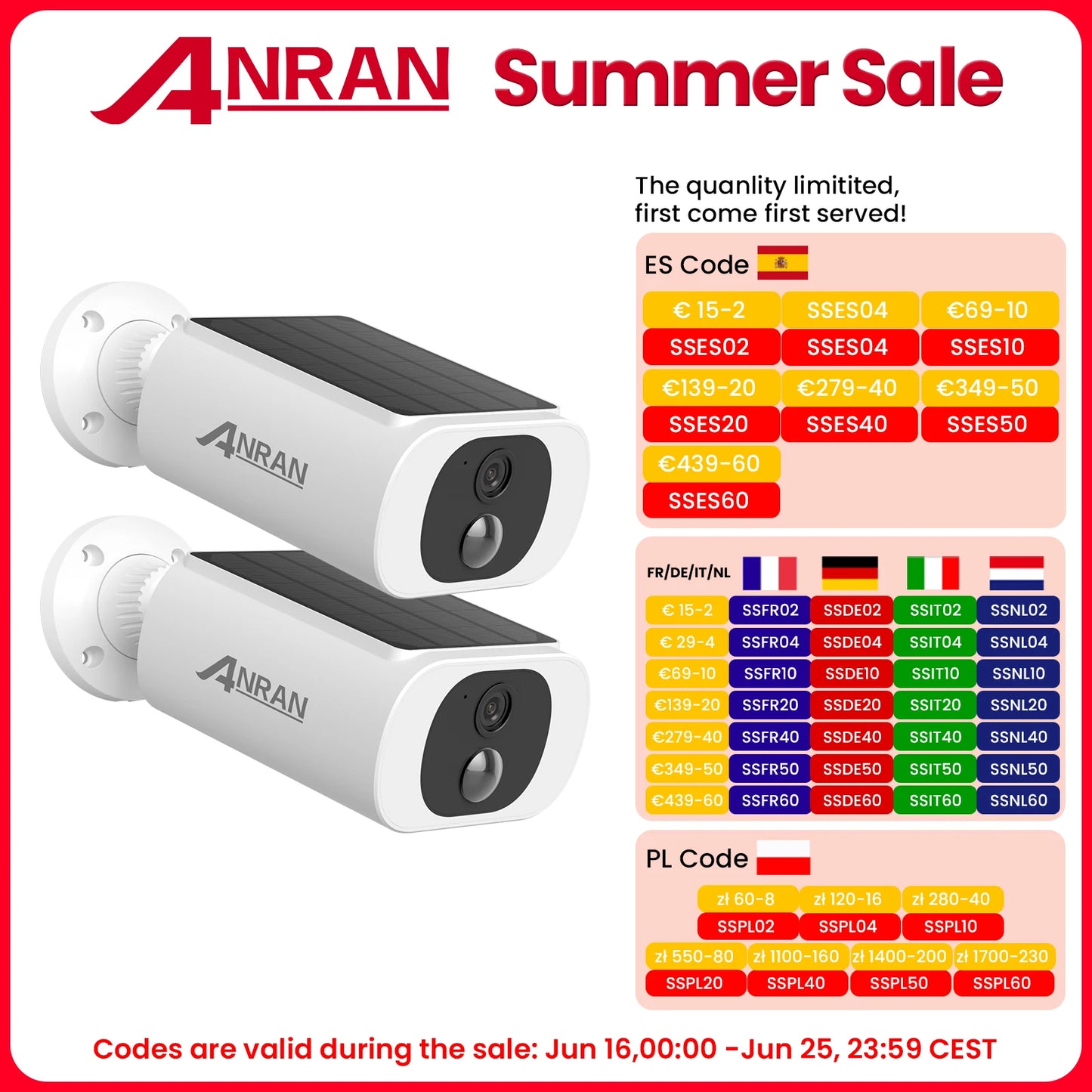 Battery Solar Security Camera, Floodlight, Night Vision
