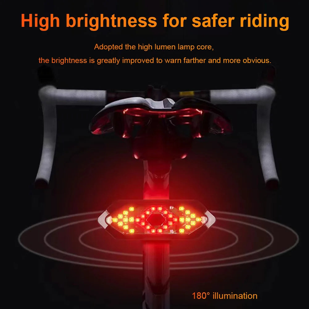 Bike Rear Turn Signal Waterproof Remote Control