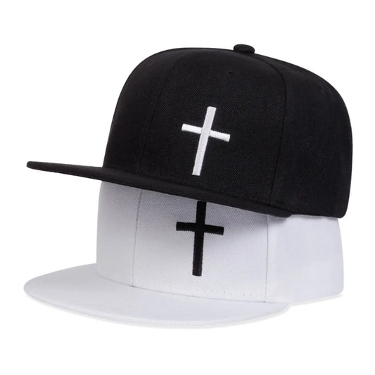 Cross Embroidery Hip Hop Hat Outdoor Adjustable