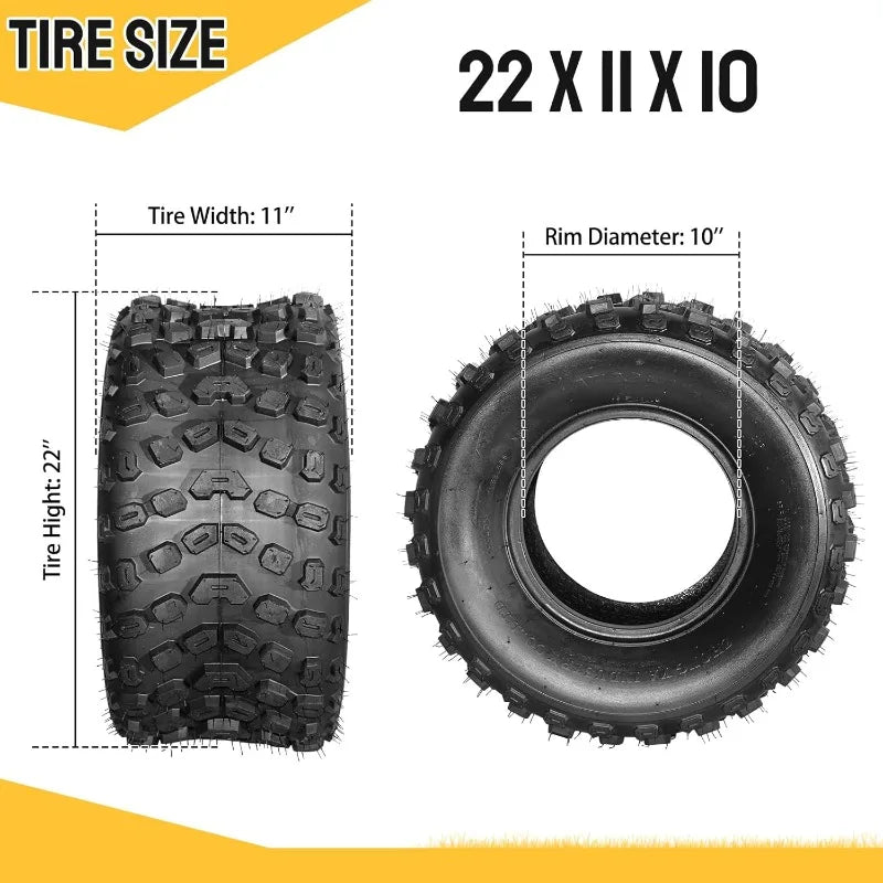 2 Tires 22x11.00-10 ATV UTV All Terrain