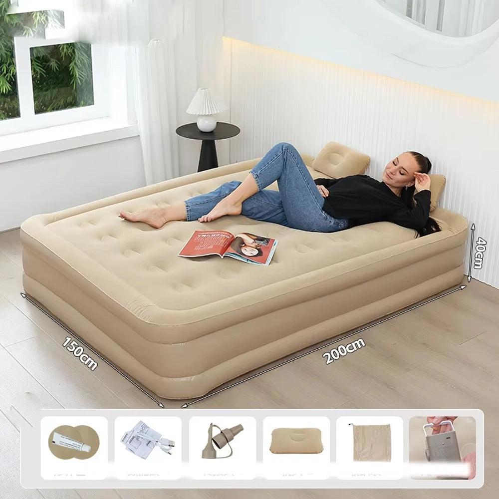 1/2 Person, Inflatable Sleeping Mattress Built-in Pump