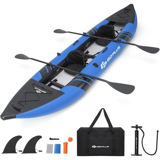 Inflatable 2-Person Kayak, Oars, Seats, Hand Pump