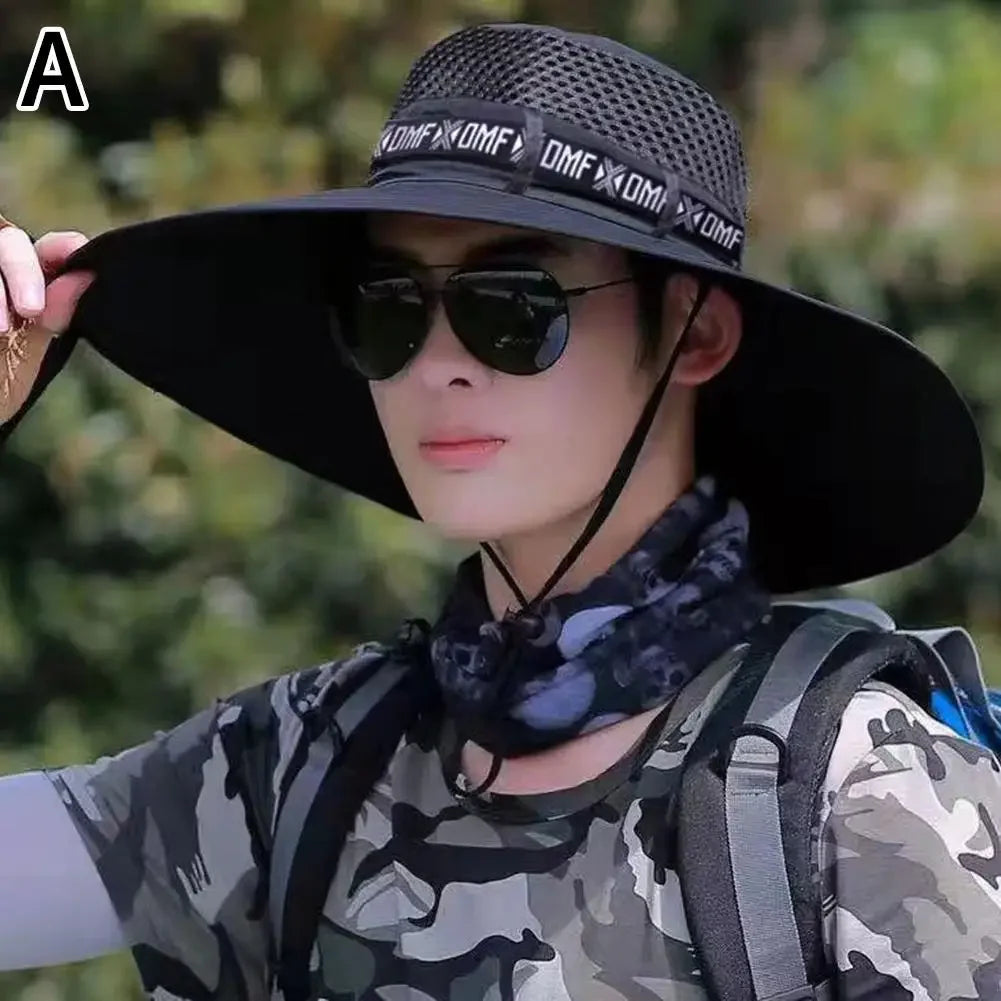 Large Summer Hat Unisex Breathable Fishing Mesh