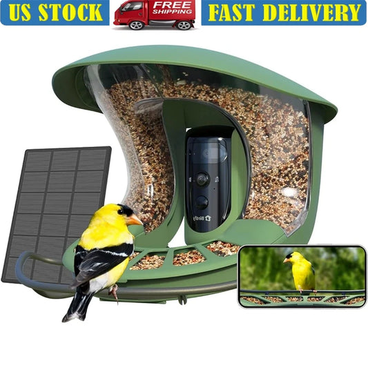 Smart Bird Feeder Camera Solar-Powered