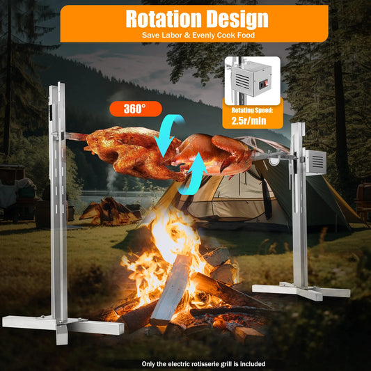 66 Lbs Electric BBQ Rotisserie Stainless Steel