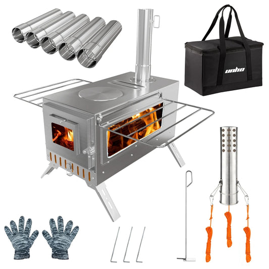Portable Camping Wood Burning Stove Stainless Steel