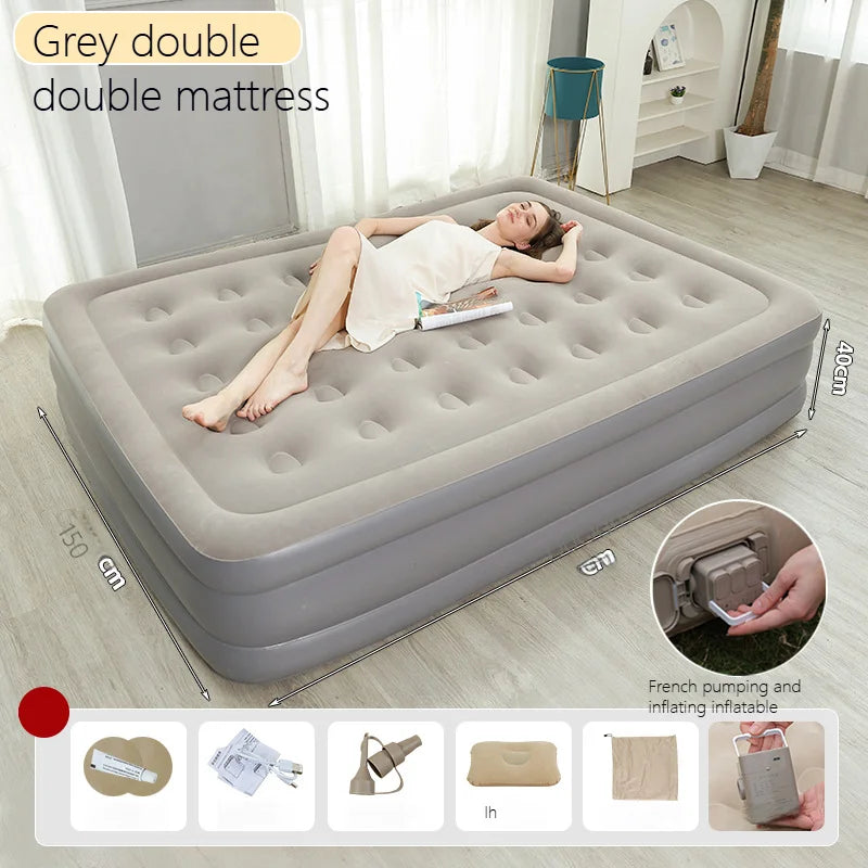 1/2 Person, Inflatable Sleeping Mattress Built-in Pump