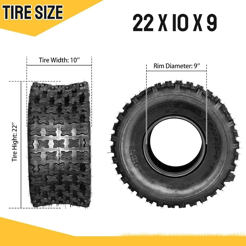2 Tires 22x10-9 ATV UTV All Terrain