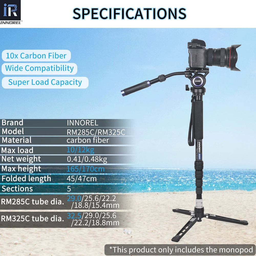 Professional Travel Carbon Fiber Monopod Device Mount