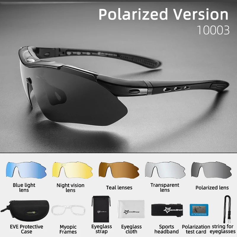 ROCKBROS Polarized Cycling Glasses Men Sports Sunglasses