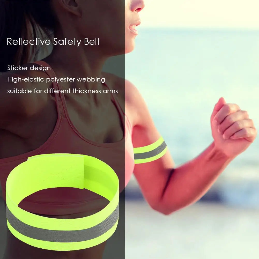 1-10PC Reflective Bands Elastic Armband Wristband Ankle