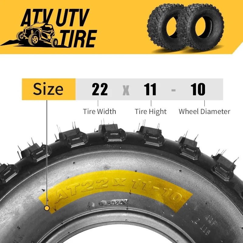 2 Tires 22x11.00-10 ATV UTV All Terrain