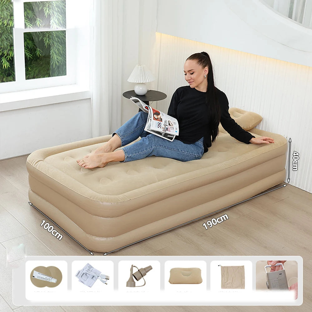 1/2 Person, Inflatable Sleeping Mattress Built-in Pump