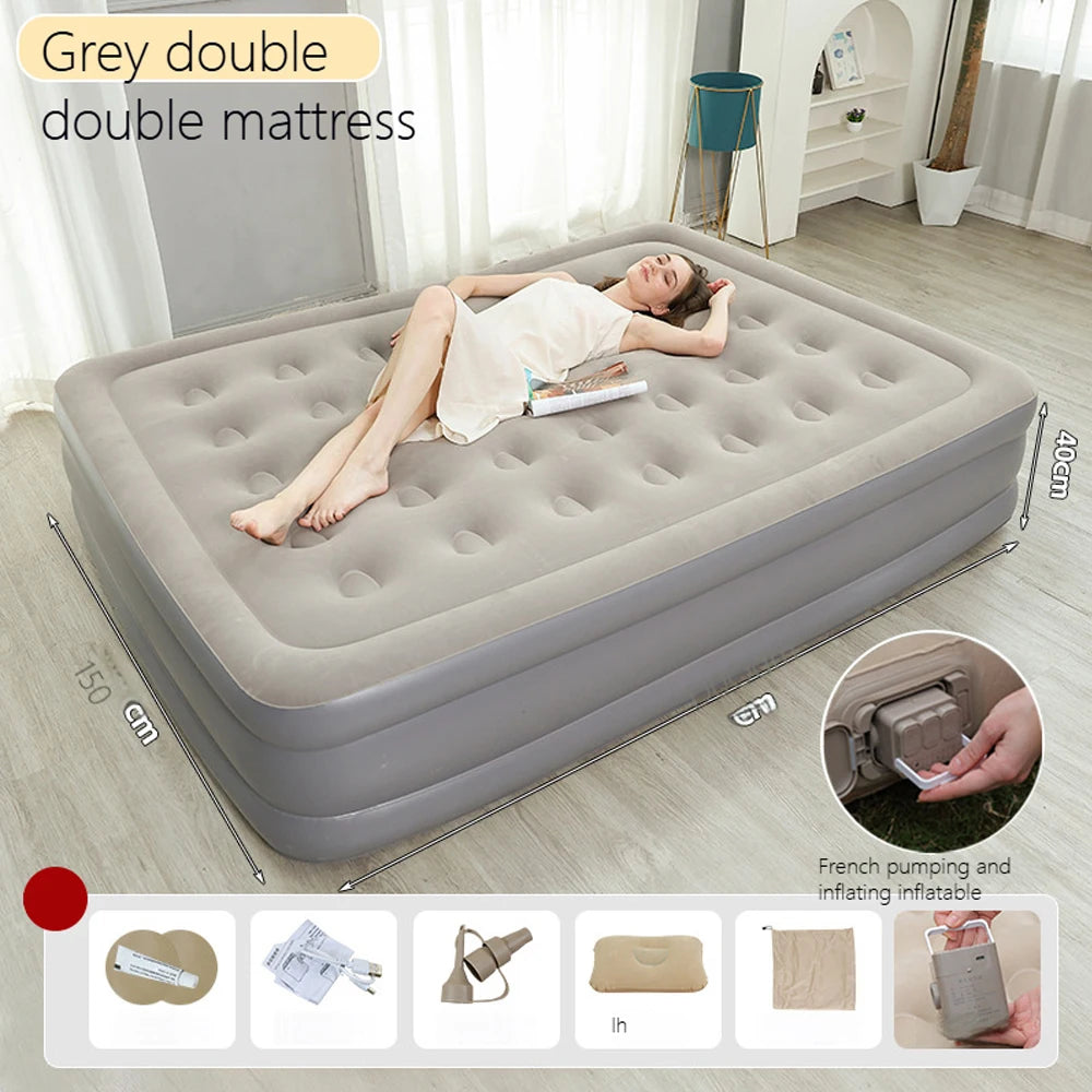1/2 Person, Inflatable Sleeping Mattress Built-in Pump
