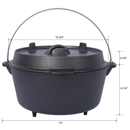 Dutch Oven,8 Qt Pre-Seasoned Camping Cookware
